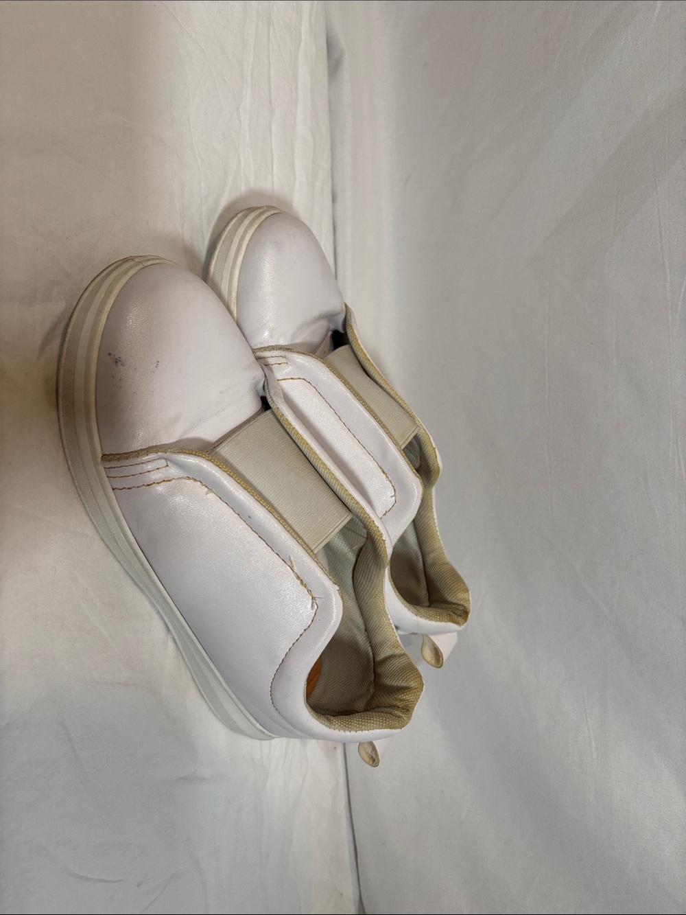 Yoki White Slip-On Sneakers